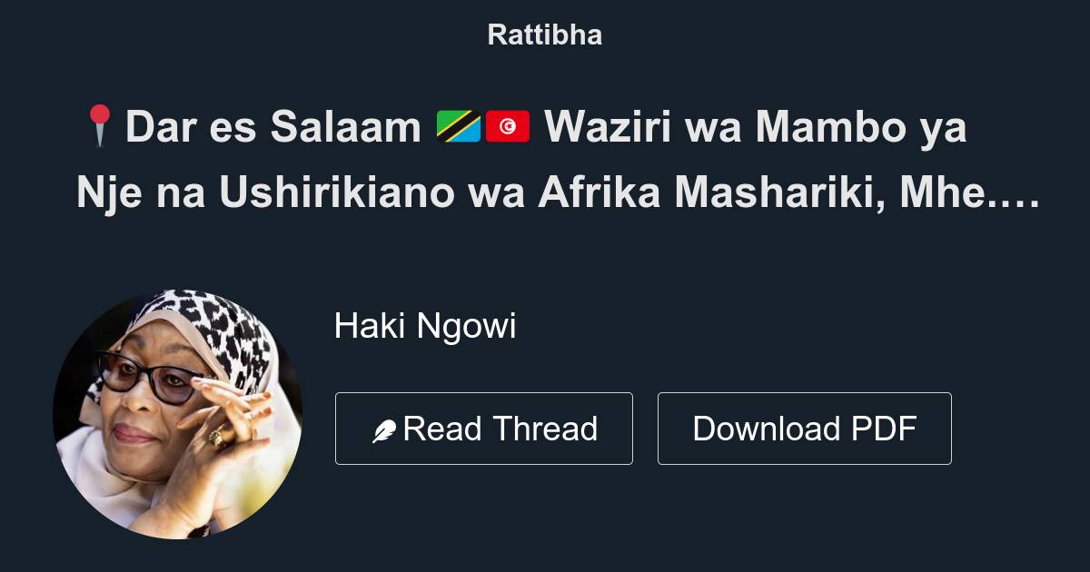 Dar Es Salaam Waziri Wa Mambo Ya Nje Na Ushirikiano Wa Afrika