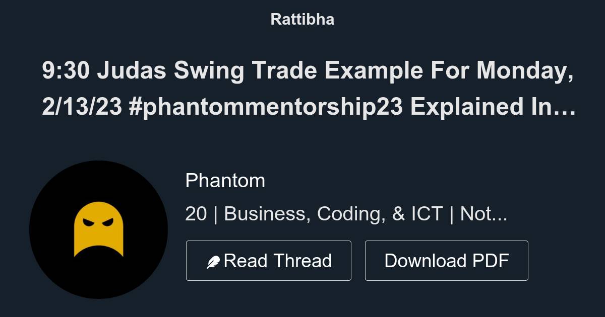 Judas Swing Trade Example For Monday Phantommentorship