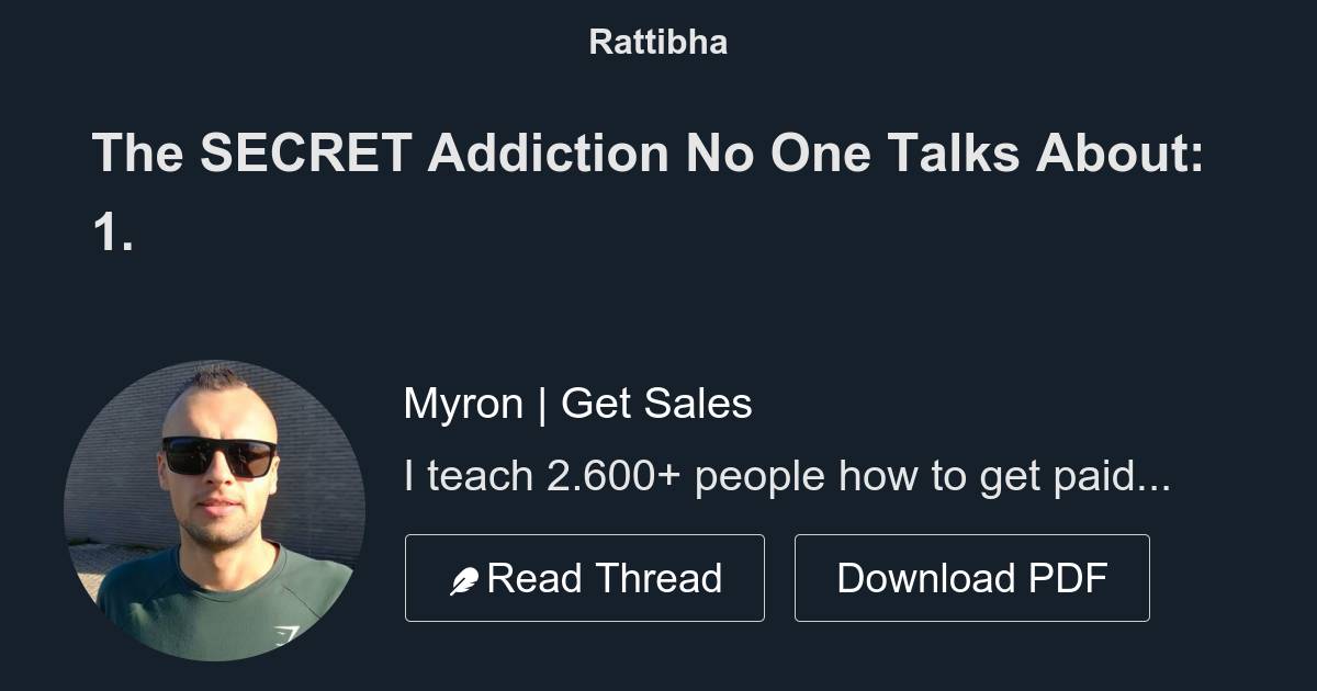 The Secret Addiction No One Talks About Thread From Myron Mindset