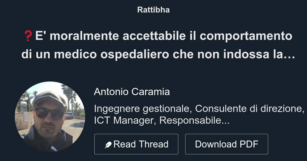 E Moralmente Accettabile Il Comportamento Di Un Medico Ospedaliero Che