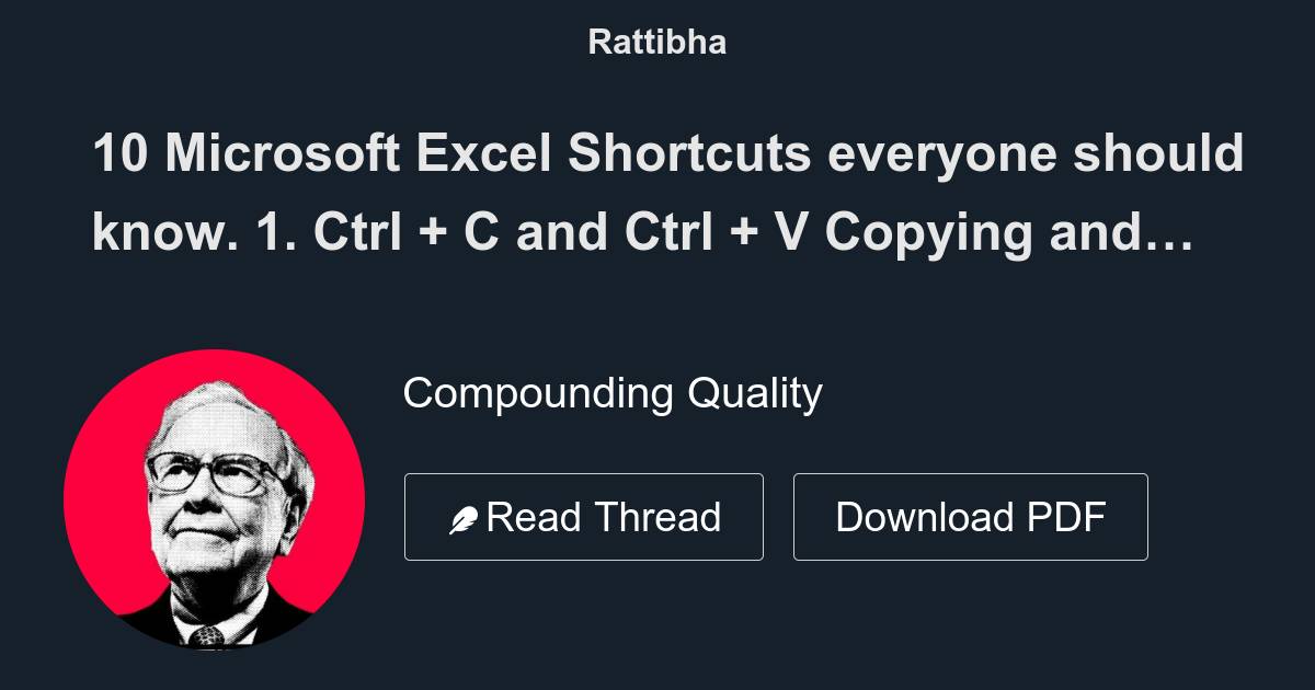 10 Microsoft Excel Shortcuts Everyone Should Know 1 Ctrl C And Ctrl