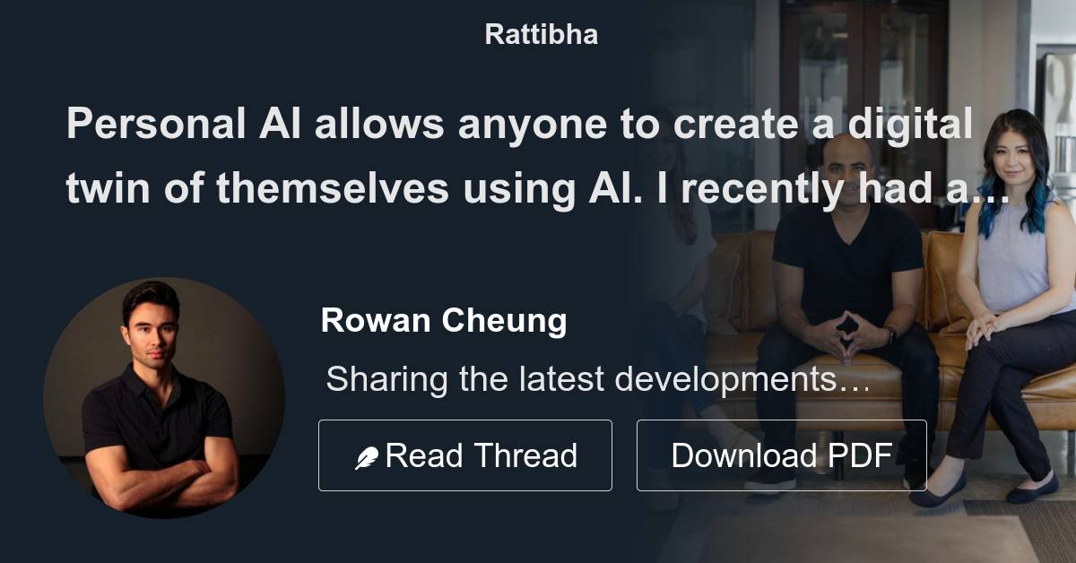 Personal AI Allows Anyone To Create A Digital Twin Of Themselves Using