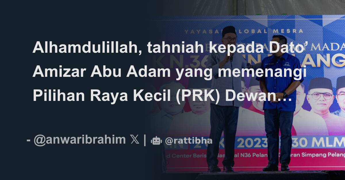 Alhamdulillah Tahniah Kepada Dato Amizar Abu Adam Yang Memenangi