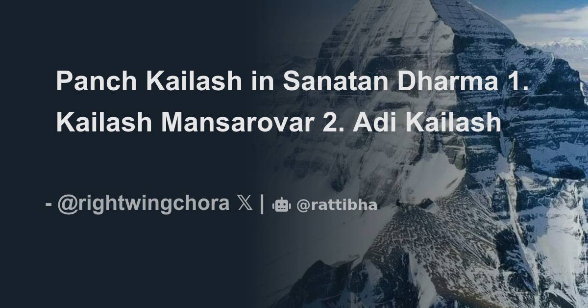 Panch Kailash In Sanatan Dharma Kailash Mansarovar Thread From