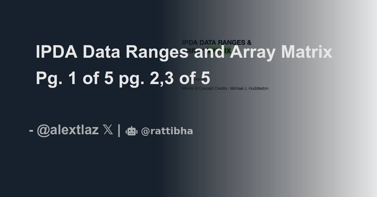 IPDA Data Ranges And Array Matrix Pg 1 Of 5 Thread From Alex