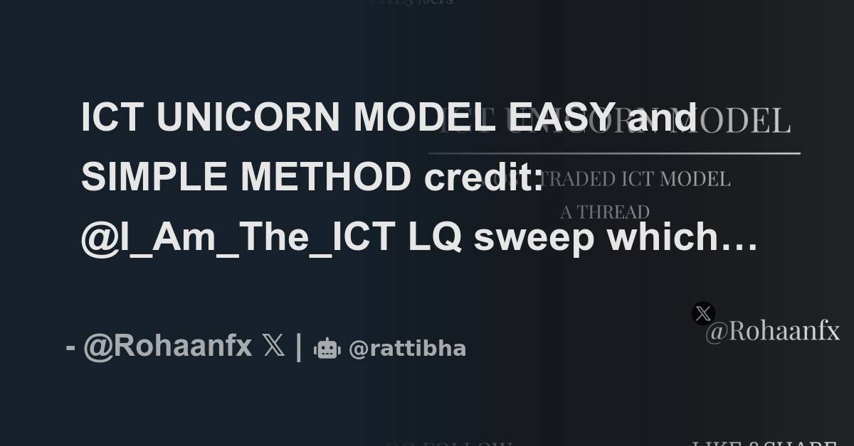 ICT UNICORN MODEL EASY And SIMPLE METHOD Credit I Am The ICT Thread