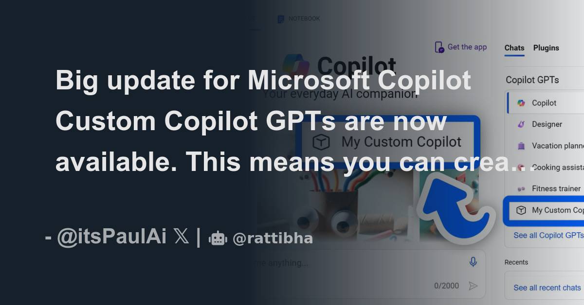 Big Update For Microsoft Copilot Custom Copilot GPTs Are Now Available