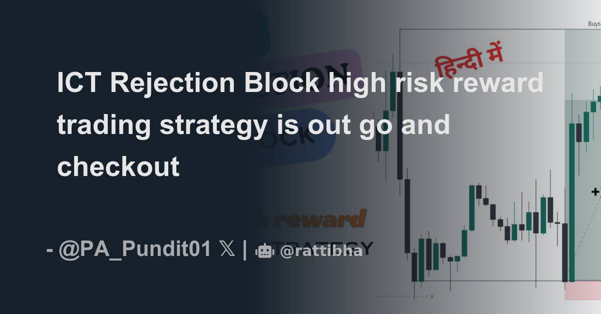 ICT Rejection Block High Risk Reward Trading Strategy Is Out Go And