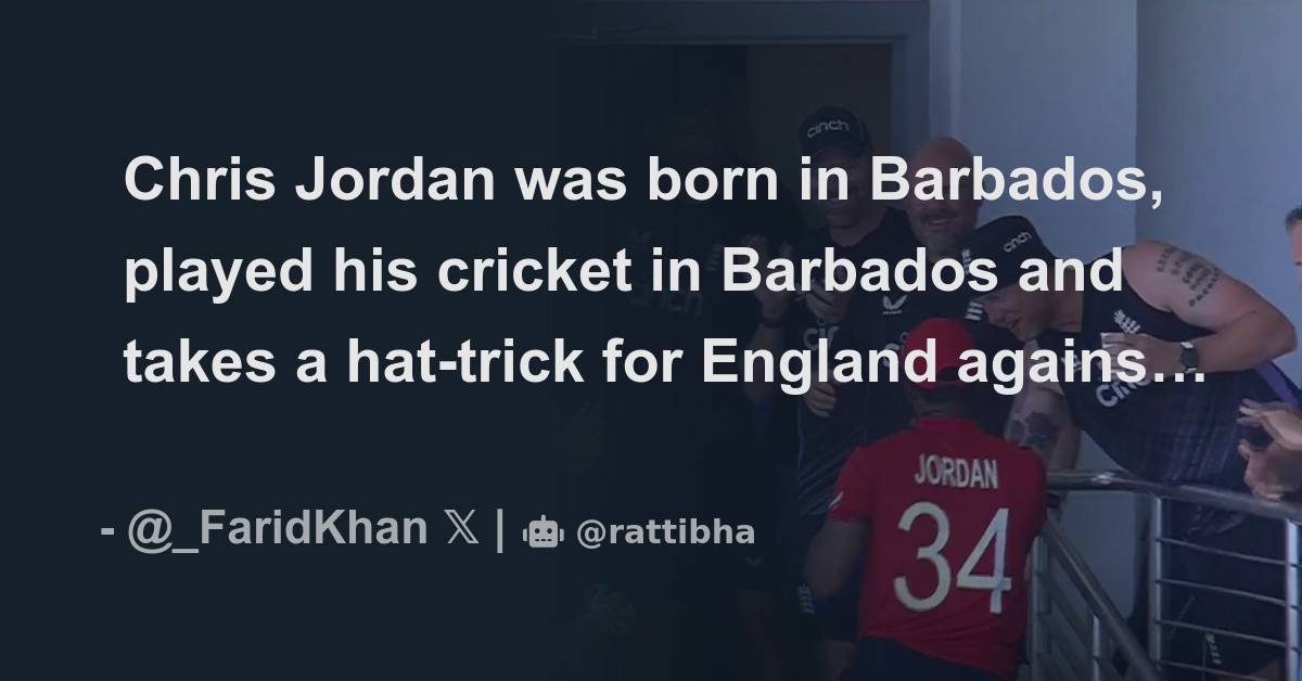 Chris Jordan Was Born In Barbados Played His Cricket In Barbados And