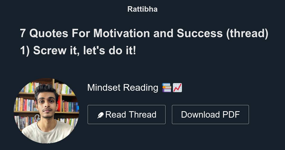 7 Quotes For Motivation and Success (thread) - Thread from Mindset ...
