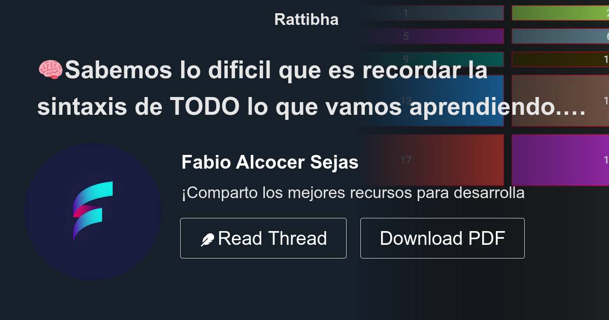🧠Sabemos lo dificil que es recordar la sintaxis de TODO lo que vamos
