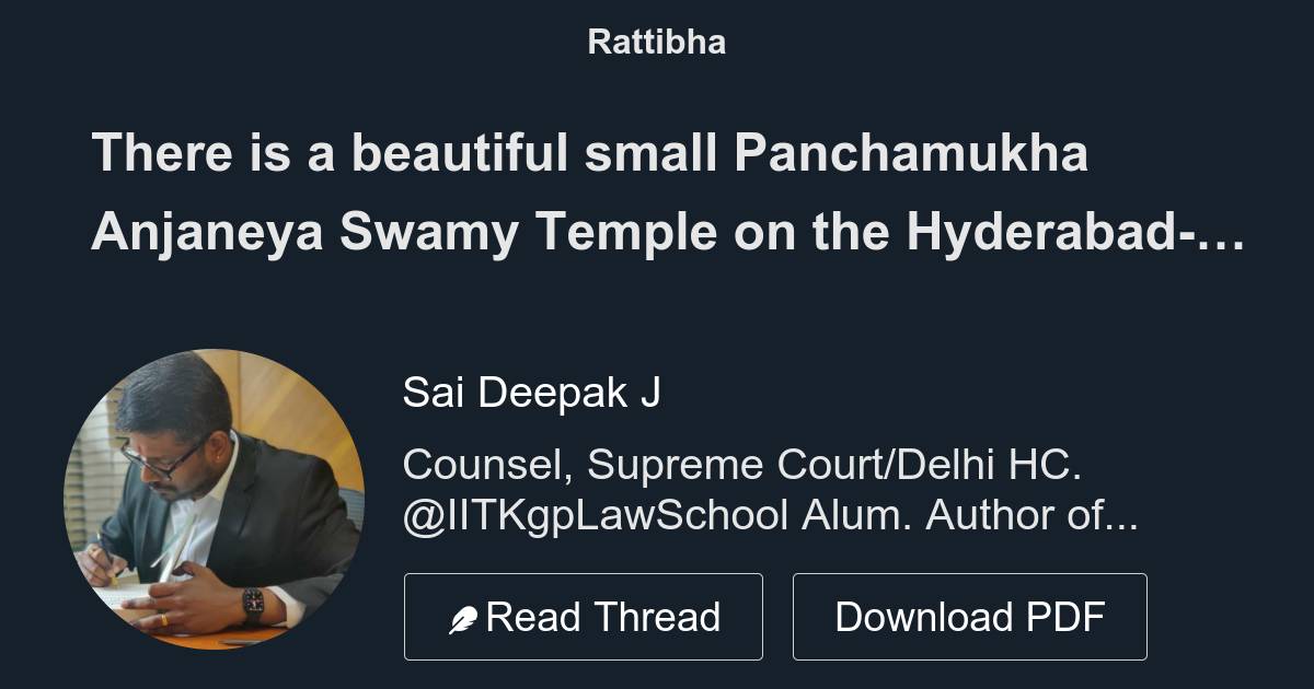 There is a beautiful small Panchamukha Anjaneya Swamy Temple on the ...