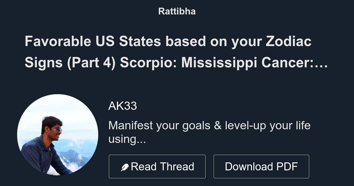 Favorable US States based on your Zodiac Signs (Part 4) Scorpio