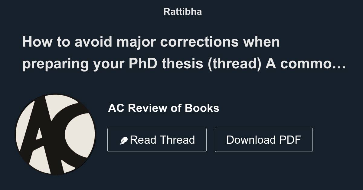 phd forum major corrections