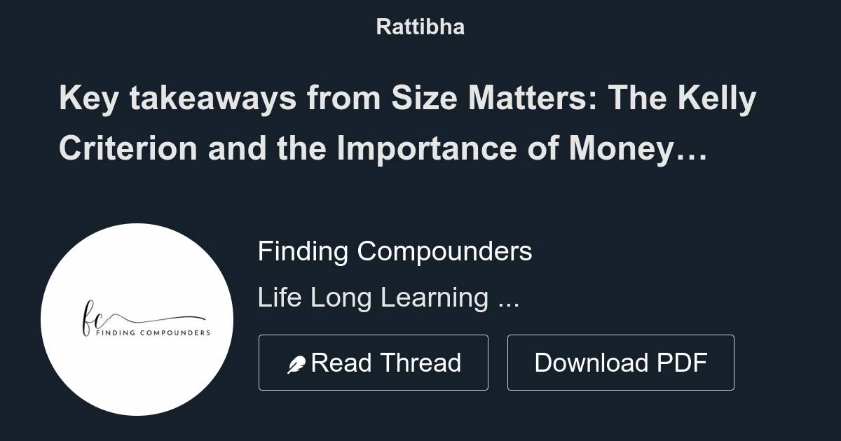 Key Takeaways From Size Matters: The Kelly Criterion And The Importance ...