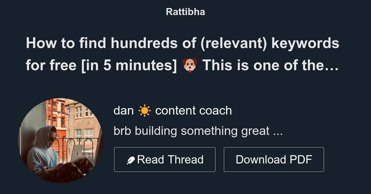 How to find hundreds of (relevant) keywords for free [in 5 minutes] 🐶 This is one of the best