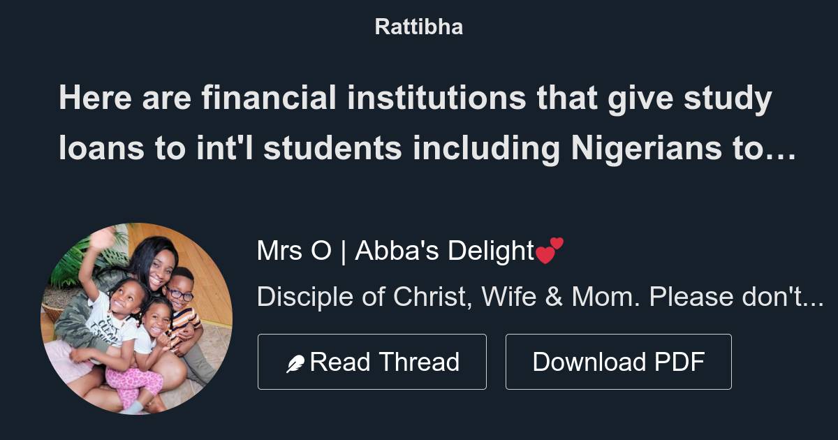 Here are financial institutions that give study loans to int'l students