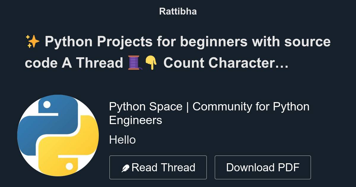 Python Projects for beginners with source code A Thread 🧵👇 - Thread ...