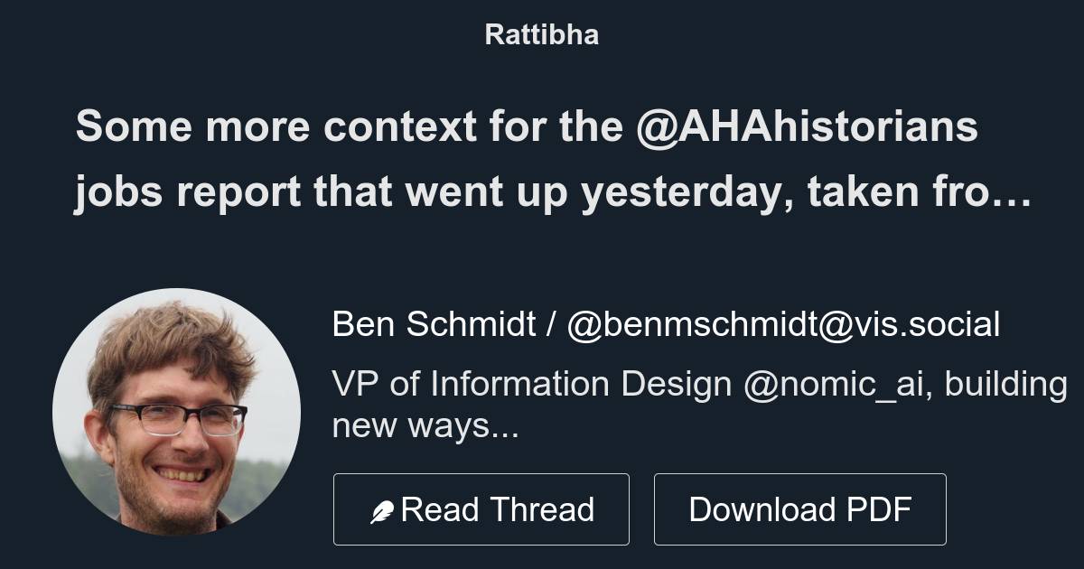 Some more context for the AHAhistorians jobs report that went up