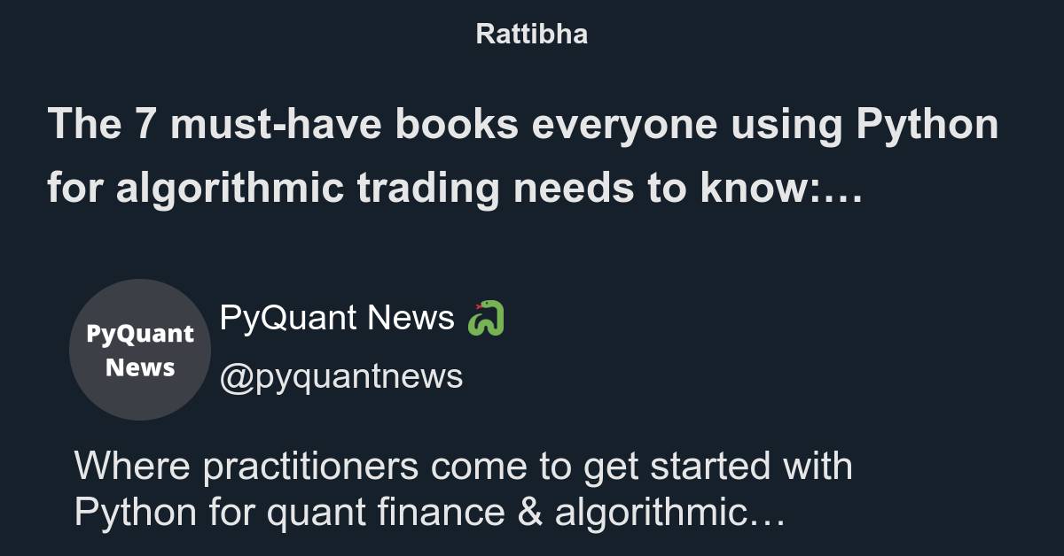 The 7 must-have books everyone using Python for algorithmic trading ...