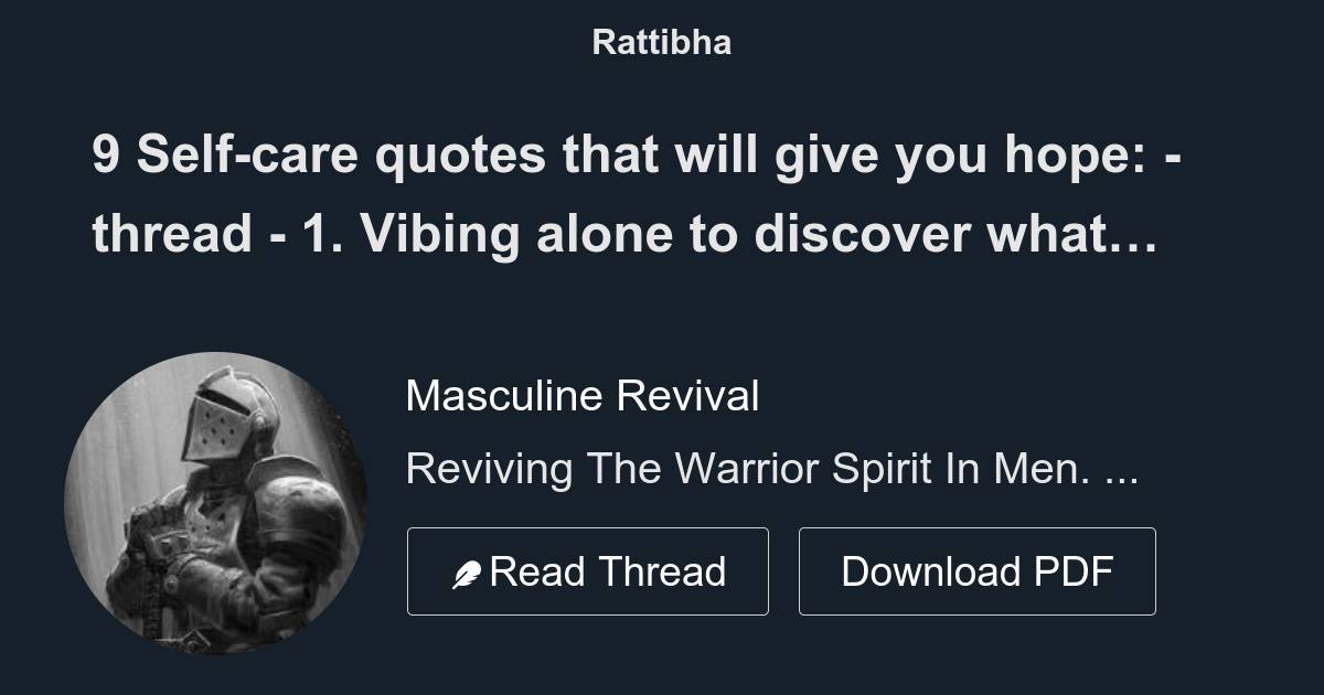 9 Self-care quotes that will give you hope: - thread - - Thread from ...