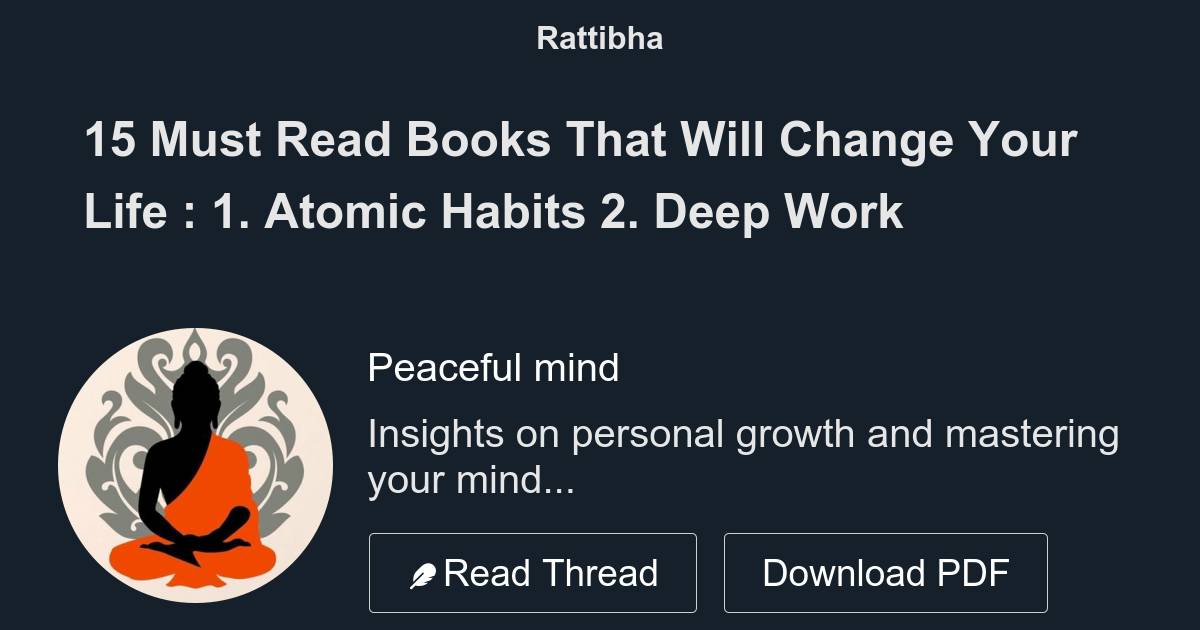 15 Must Read Books That Will Change Your Life : 1. Atomic Habits ...