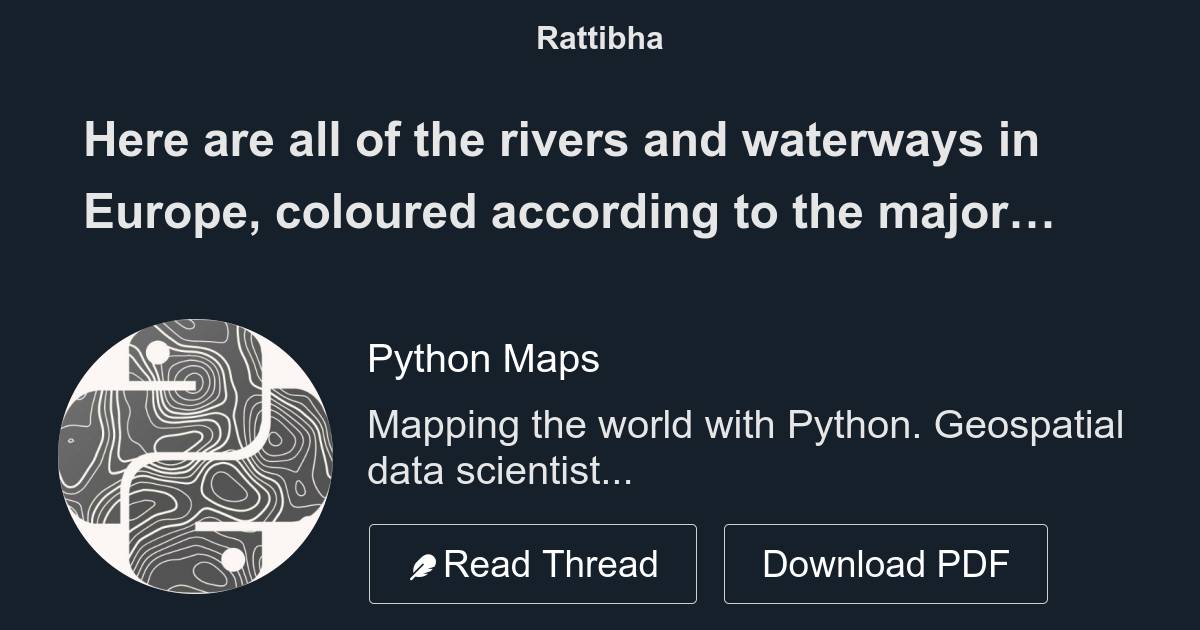 Here are all of the rivers and waterways in Europe, coloured according ...