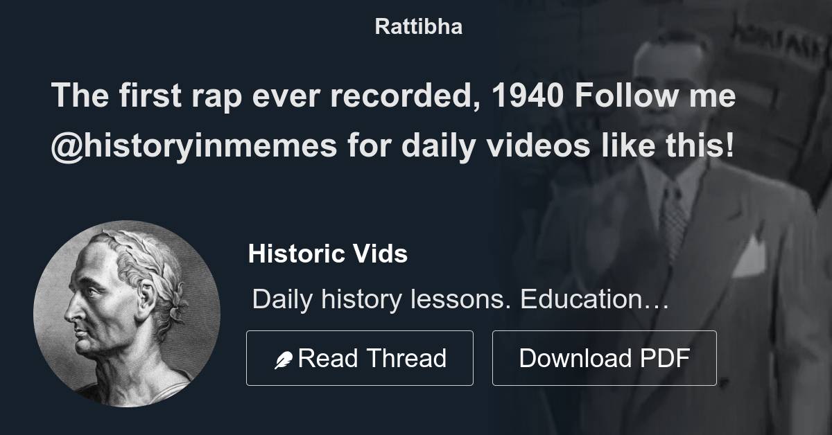 The First Rap Ever Recorded 1940 Thread From Historic Vids the-first-rap-ever-recorded-1940-thread-from-historic-vids