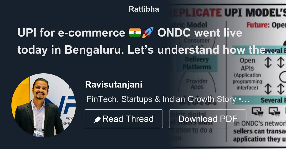 UPI For E-commerce 🇮🇳🚀 ONDC Went Live Today In Bengaluru. Let’s ...