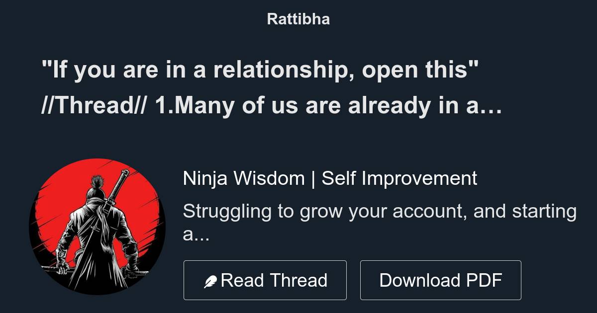 "If you are in a relationship, open this" //Thread// Thread from