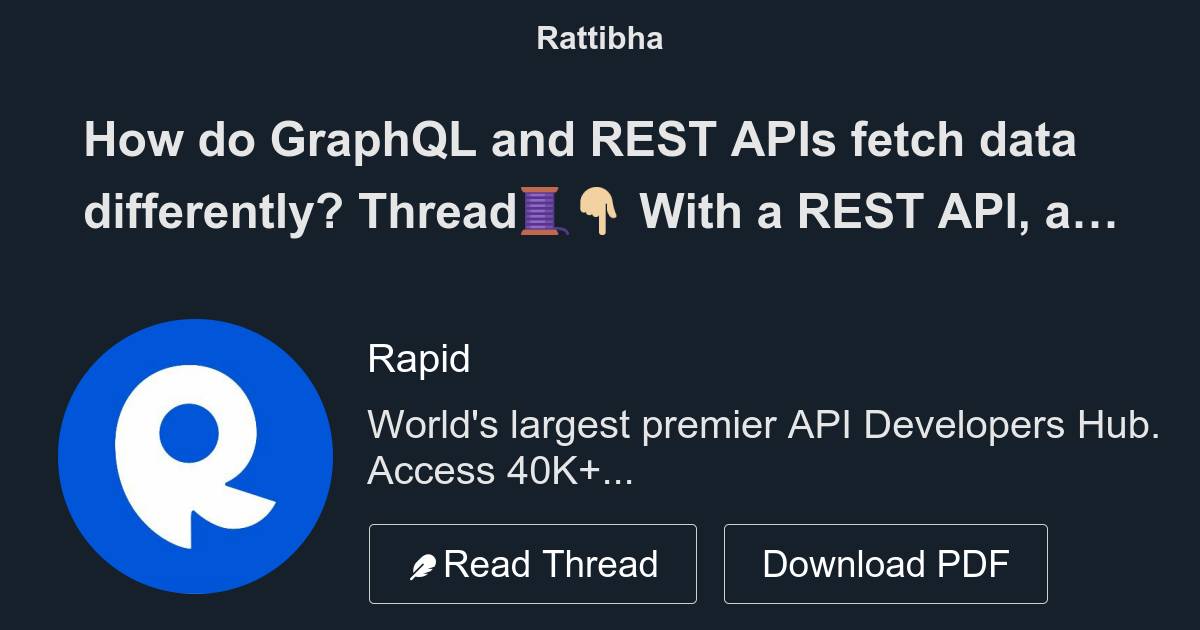 How Do GraphQL And REST APIs Fetch Data Differently? Thread🧵👇🏼 - Thread ...