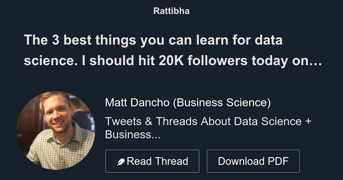 The 3 Best Things You Can Learn For Data Science. I Should Hit 20K ...