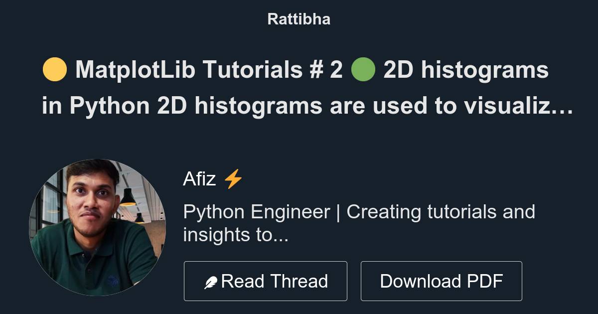 π‘ MatplotLib Tutorials # 2 π’ 2D histograms in Python 2D histograms are ...