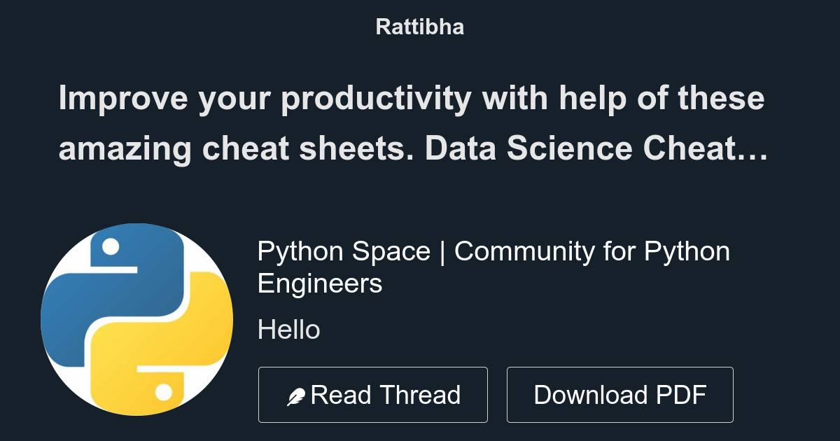 Improve your productivity with help of these amazing cheat sheets. Data ...