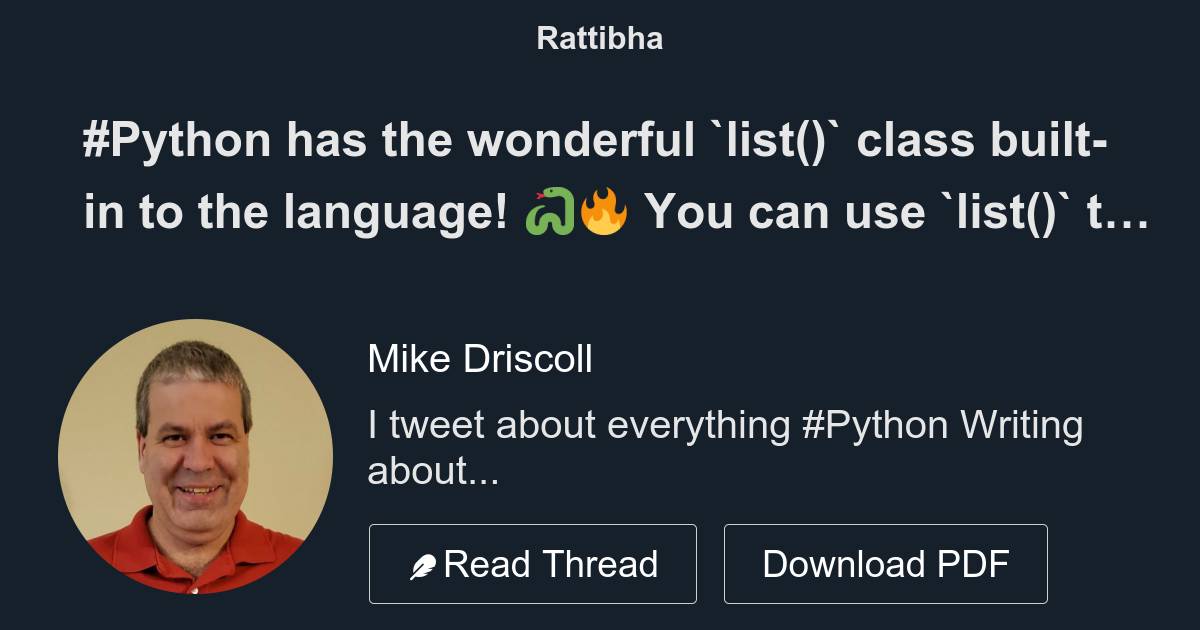  python has the wonderful list class built in to the language 