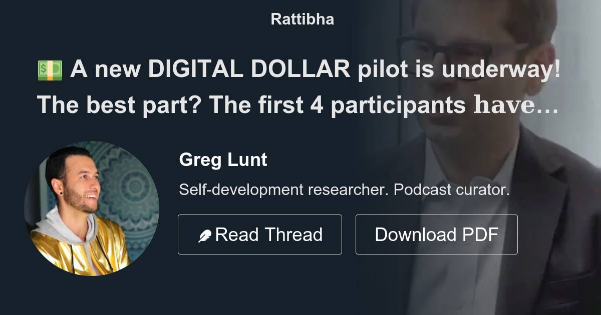 💵 A new DIGITAL DOLLAR pilot is underway! The best part? The first 4 participants 𝐡𝐚𝐯𝐞 𝐚𝐥𝐥 𝐛𝐞𝐞𝐧