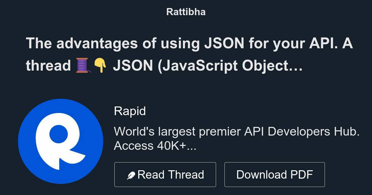 The advantages of using JSON for your API. A thread 🧵👇 - المسلسل من ...