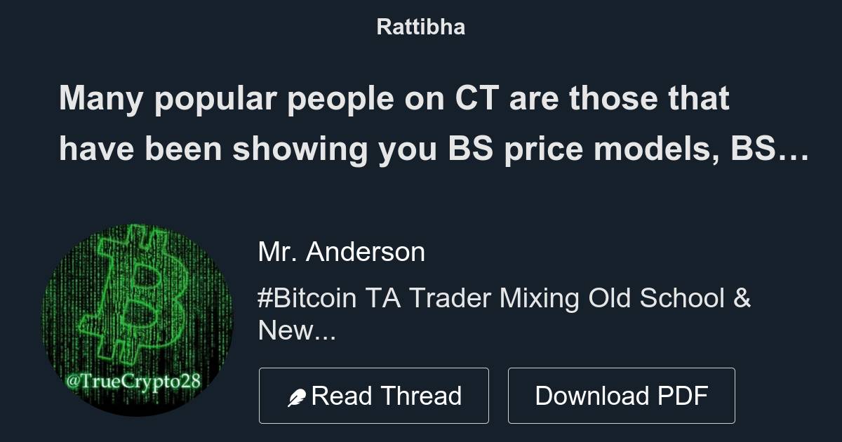 Many popular people on CT are those that have been showing you BS price