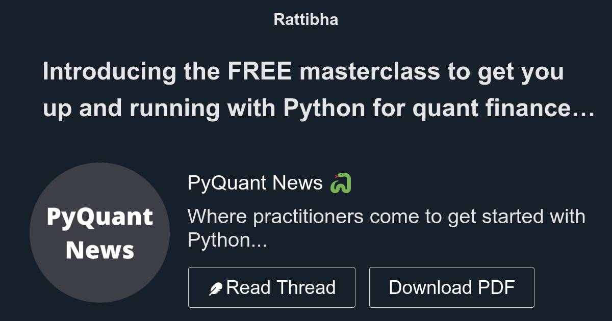 Introducing the FREE masterclass to get you up and running with Python ...