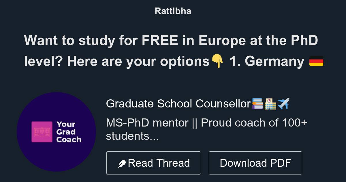 phd free europe