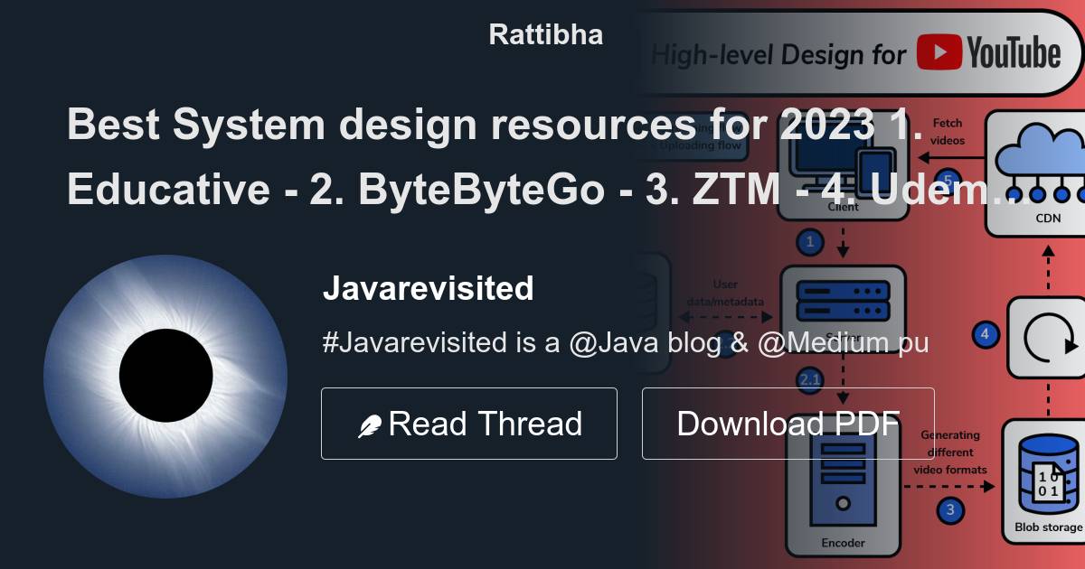 Best System design resources for 2023 1. Educative - https://t.co ...