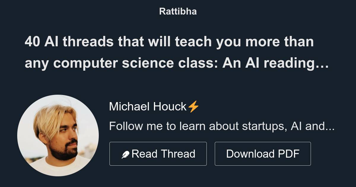 40 AI threads that will teach you more than any computer science class ...