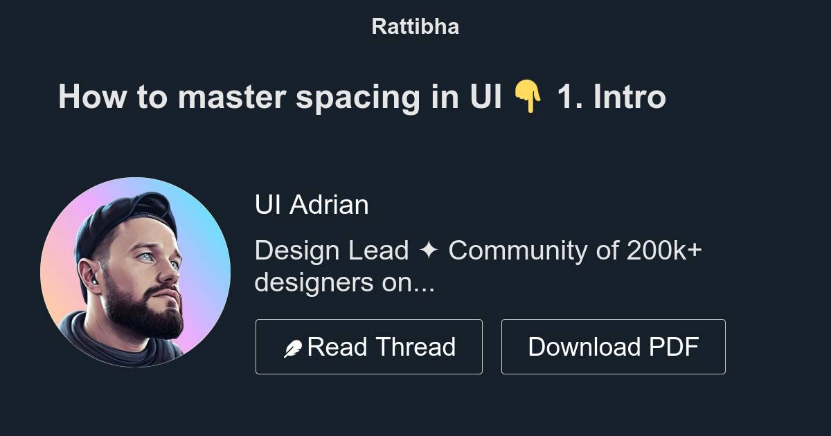 How to master spacing in UI 👇 - Thread from UI Adrian @uiuxadrian ...
