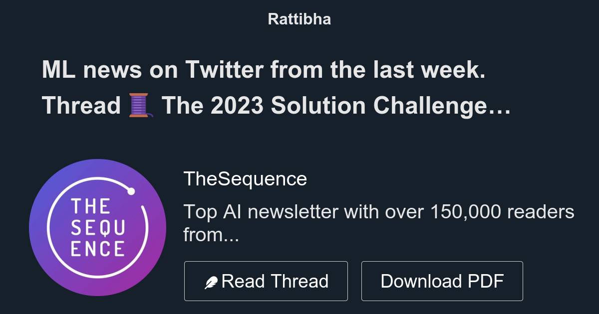 Ml news on twitter from the last week thread thread from