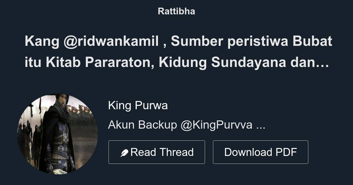 Kang ridwankamil Sumber peristiwa Bubat itu Kitab Pararaton