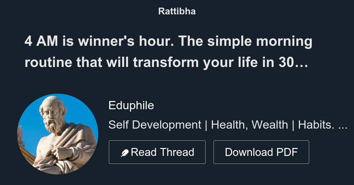 4 am is winner s hour the simple morning routine that will transform