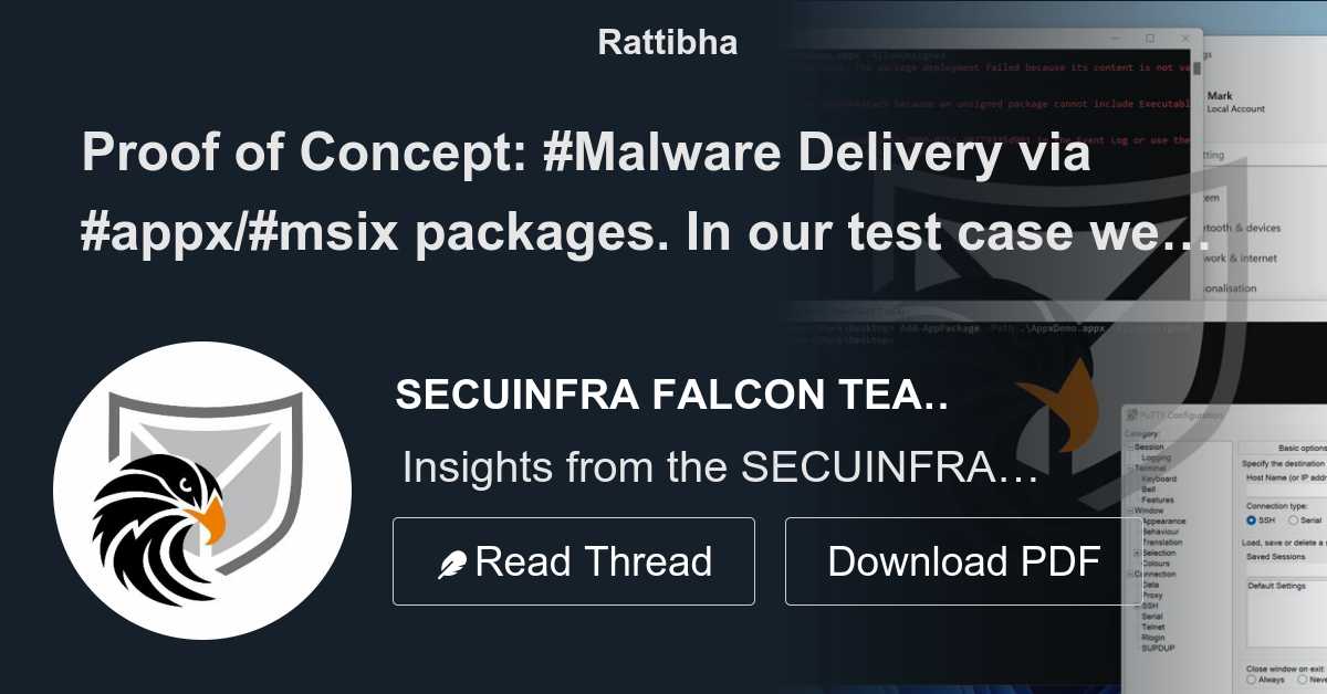 Proof of concept malware delivery via appx msix packages in our