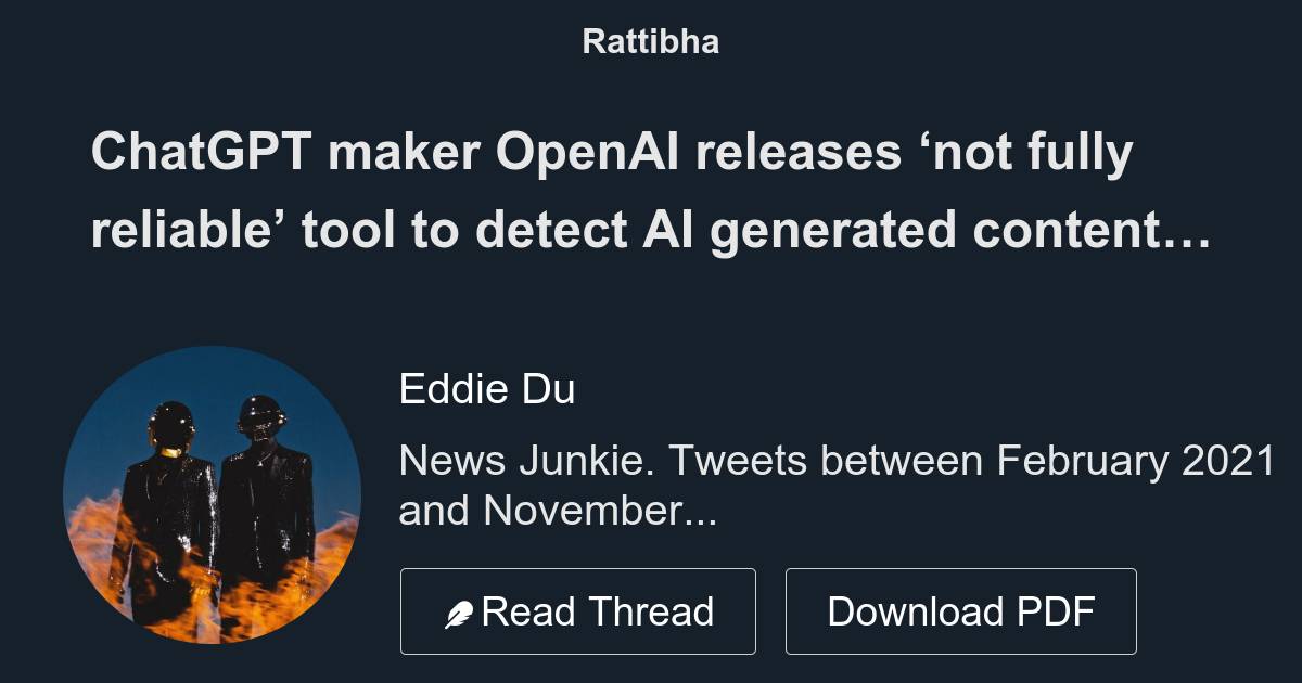 ChatGPT maker OpenAI releases ‘not fully reliable’ tool to detect AI