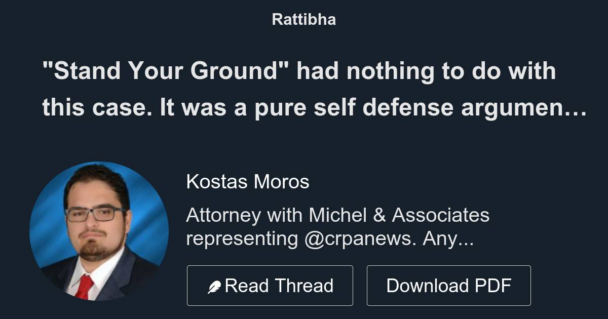 "Stand Your Ground" had nothing to do with this case. It was a pure