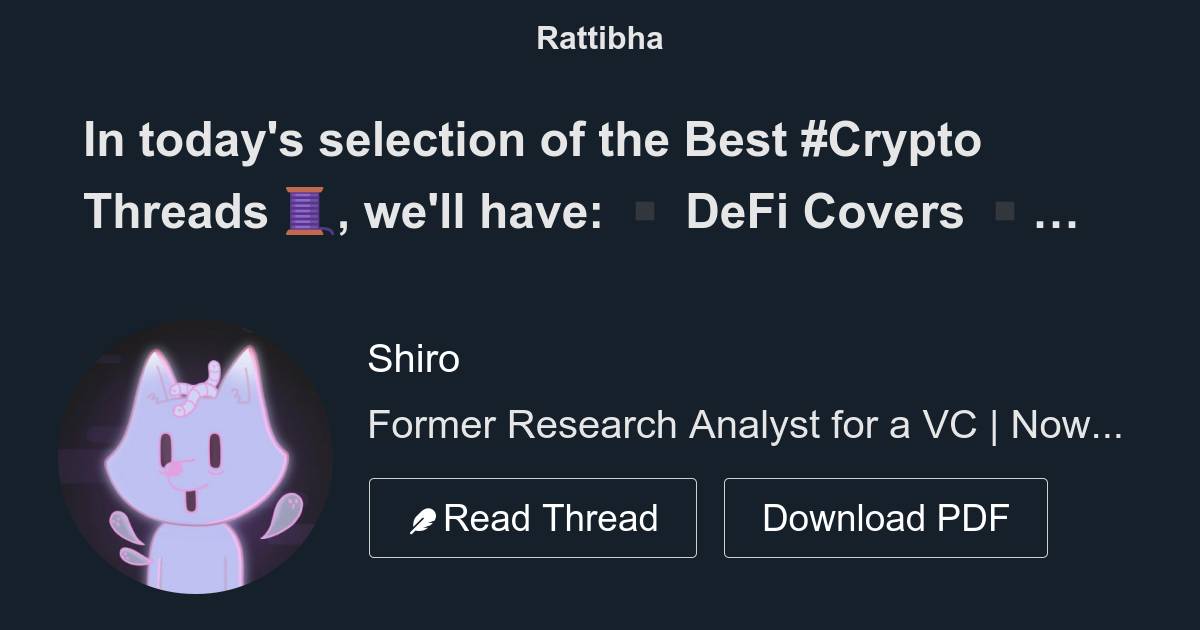 In today's selection of the Best Crypto Threads 🧵, we'll have ️ DeFi